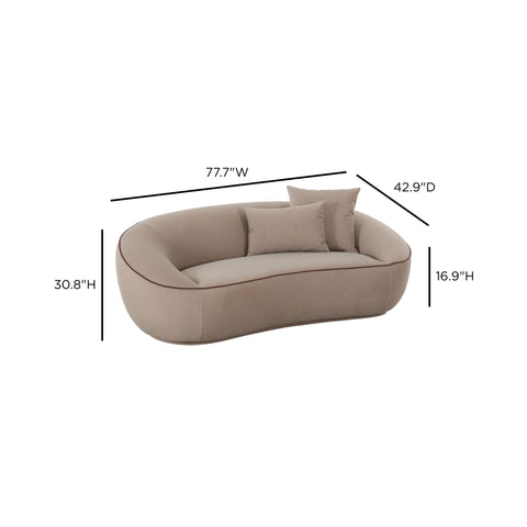 Amelie Marais 78" Taupe Performance Faux Mohair Loveseat - image 6
