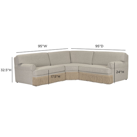3-Piece Warm Grey Performance Boucle L-Sectional - image 7