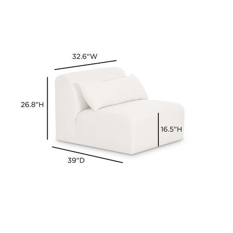 Juliette Valois Cream Performance Chenille Modular Armless Chair - image 6