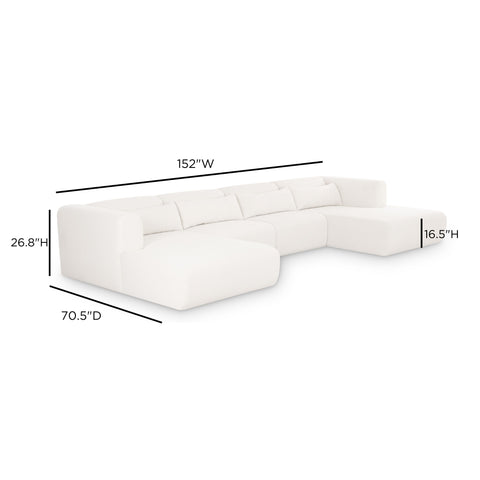Juliette Valois 4-Piece Cream Performance Chenille Modular U-Sectional - image 6