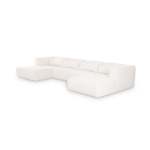 Juliette Valois 4-Piece Cream Performance Chenille Modular U-Sectional - image 3