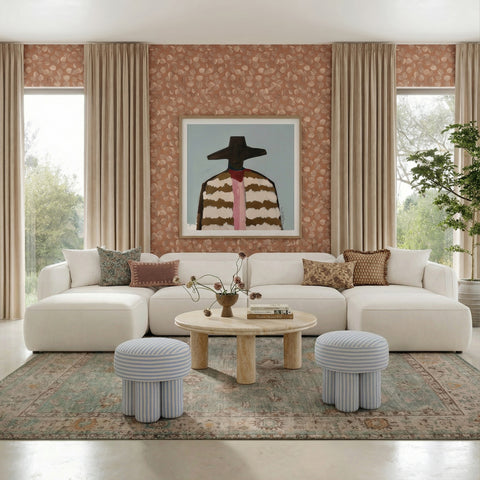 Juliette Valois 4-Piece Cream Performance Chenille Modular U-Sectional - image 2
