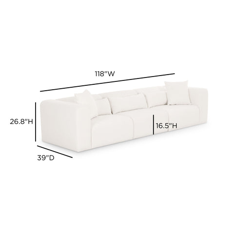 Juliette Valois 118" Cream Performance Chenille Modular Sofa - image 6