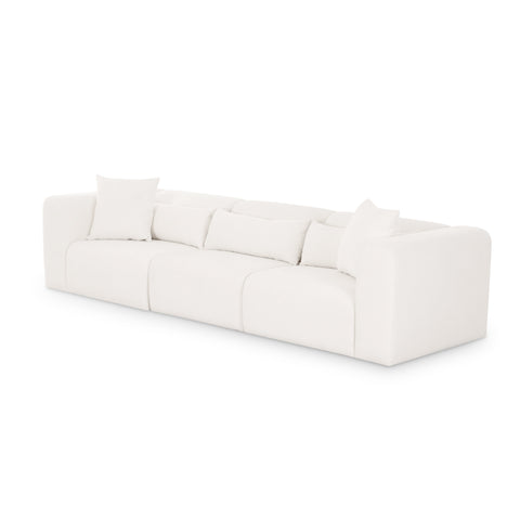 Juliette Valois 118" Cream Performance Chenille Modular Sofa - image 3