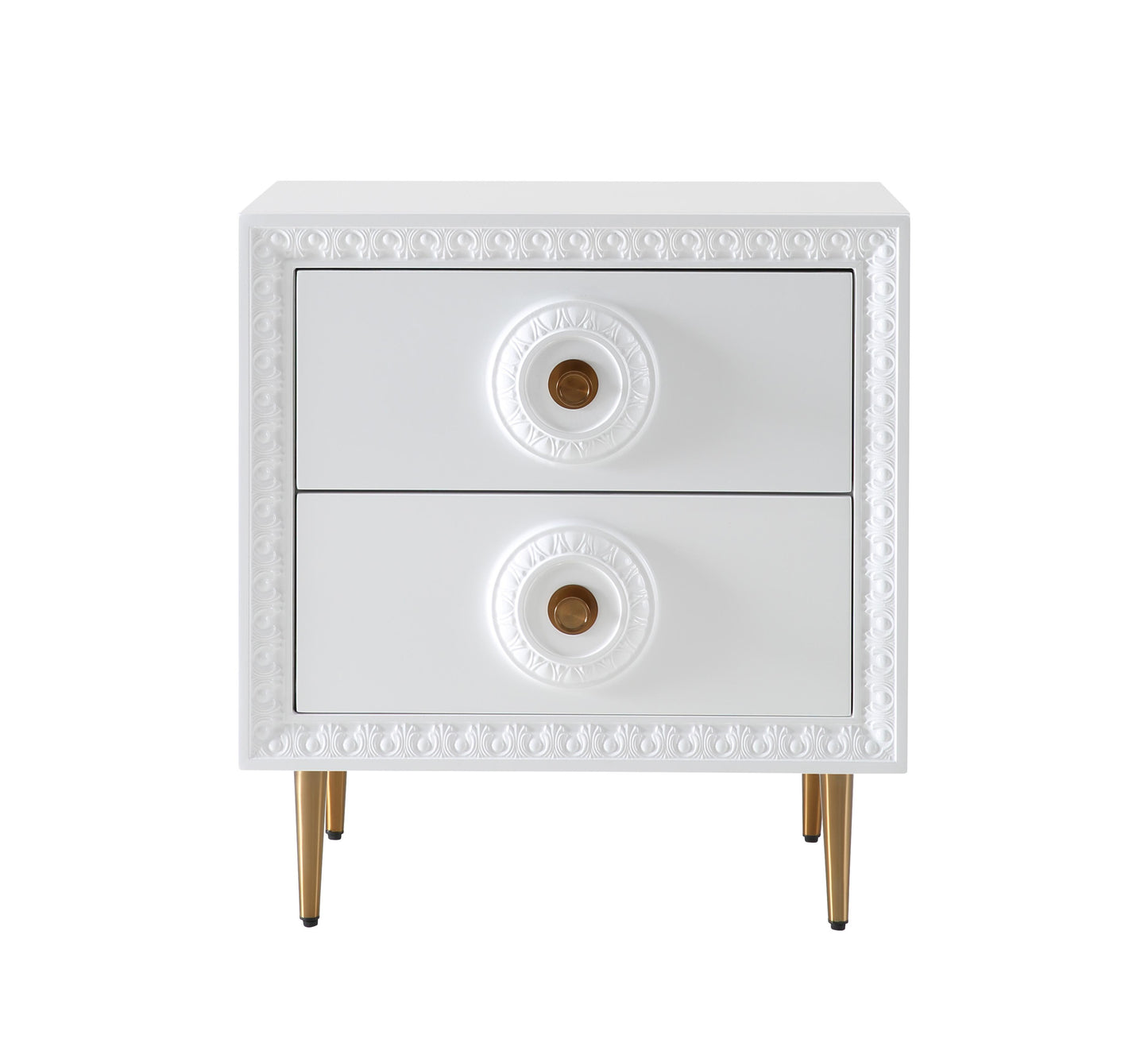 miranda white lacquer side table