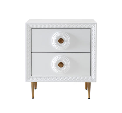 Miranda White Lacquer Side Table