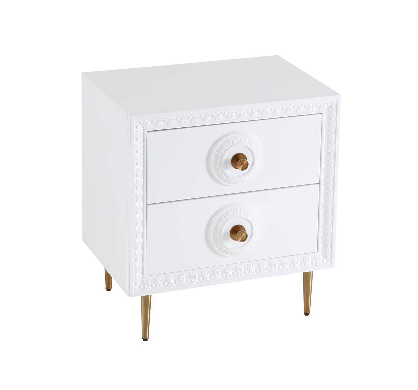 miranda white lacquer side table