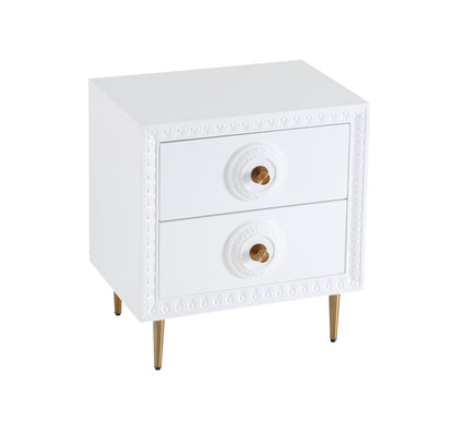 Miranda White Lacquer Side Table