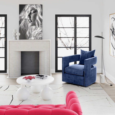 Ayla Navy Swivel Chair