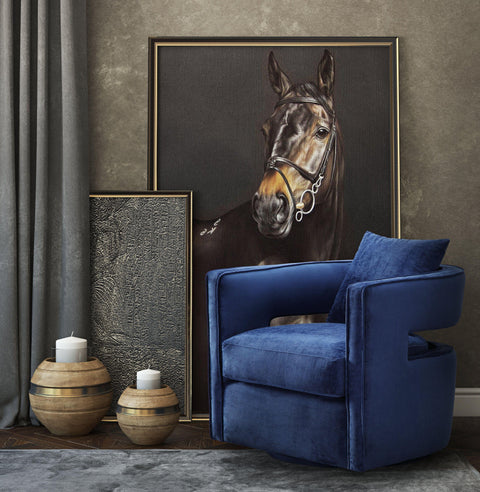 Ayla Navy Swivel Chair
