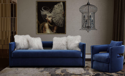 Ayla Navy Swivel Chair