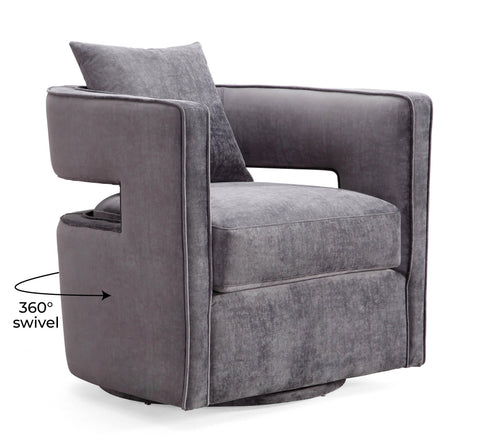 Ayla Grey Swivel Chair