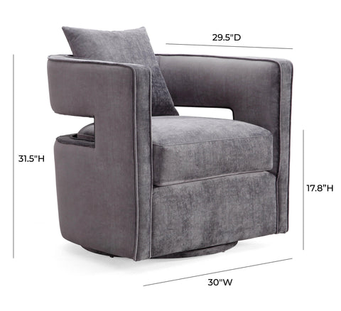 Ayla Grey Swivel Chair