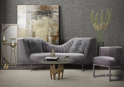 Mixie Grey Velvet Sofa