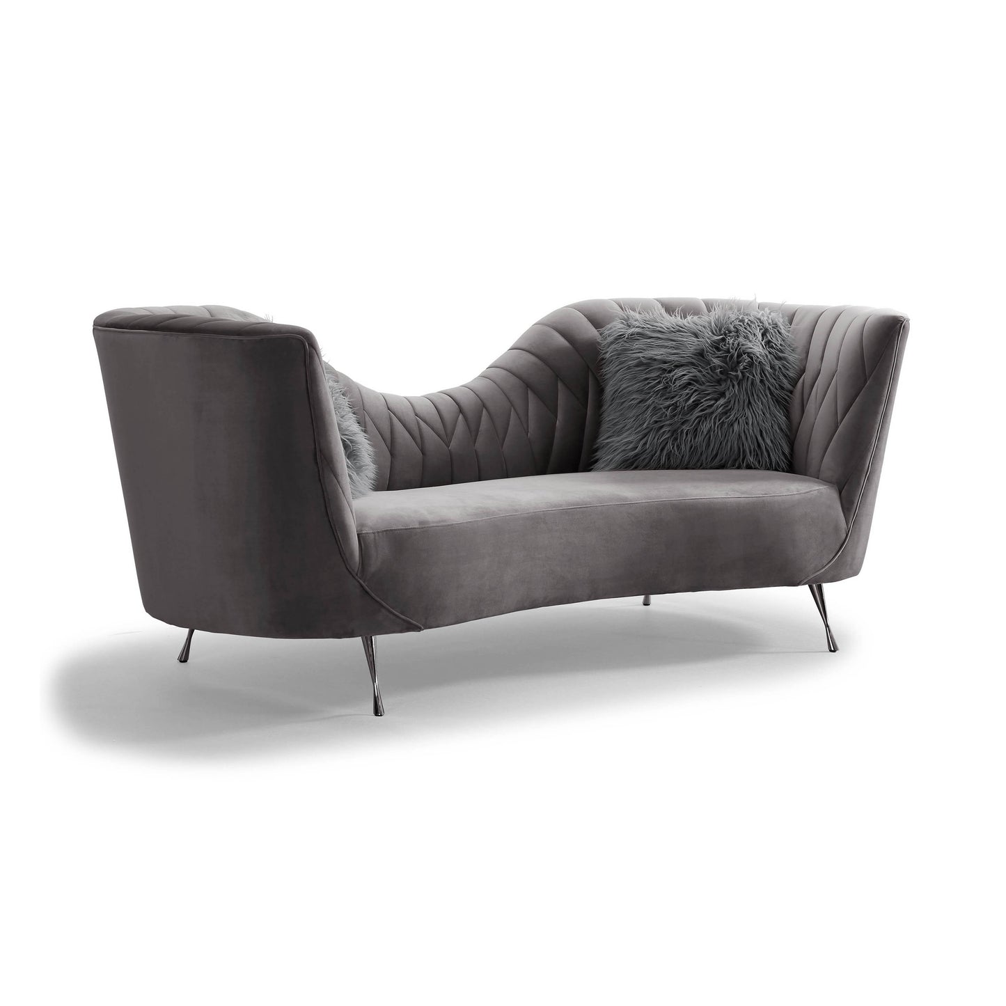 mixie grey velvet sofa