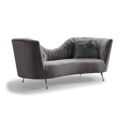 Mixie Grey Velvet Sofa