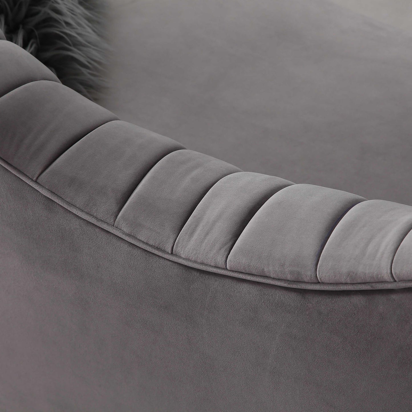 mixie grey velvet sofa