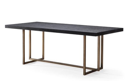 Channeled Black 79 Inch Dining Table