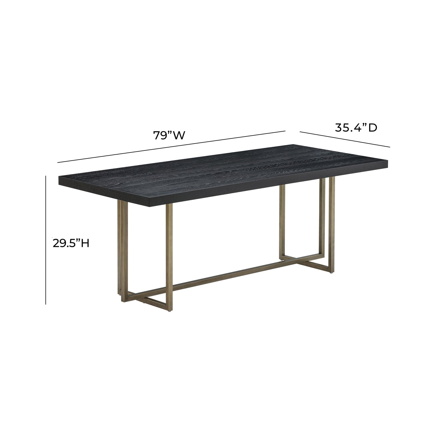 channeled black 79 inch dining table