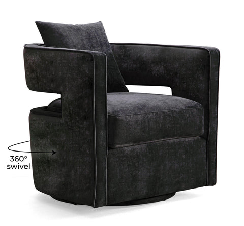 Ayla Black Swivel Chair