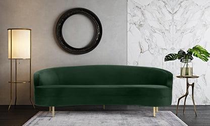 Sagura Forest Green Velvet Sofa