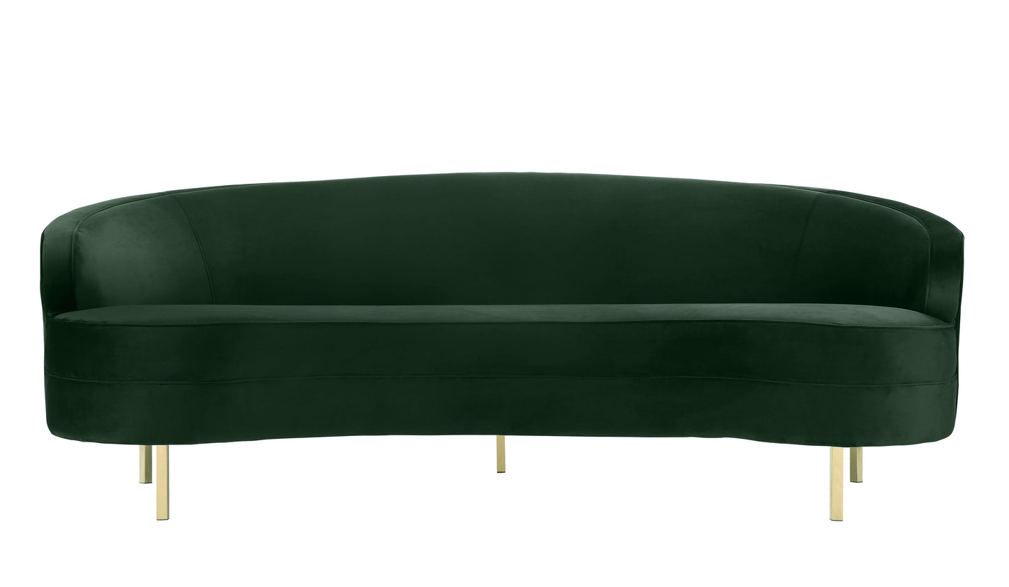 sagura forest green velvet sofa