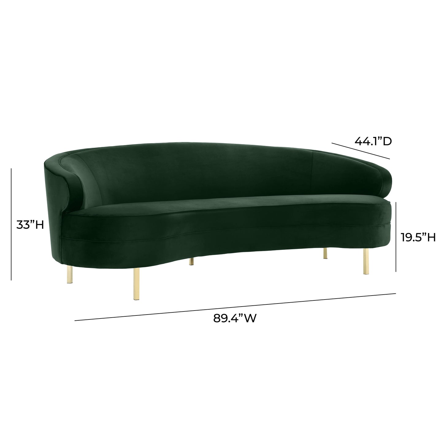 sagura forest green velvet sofa