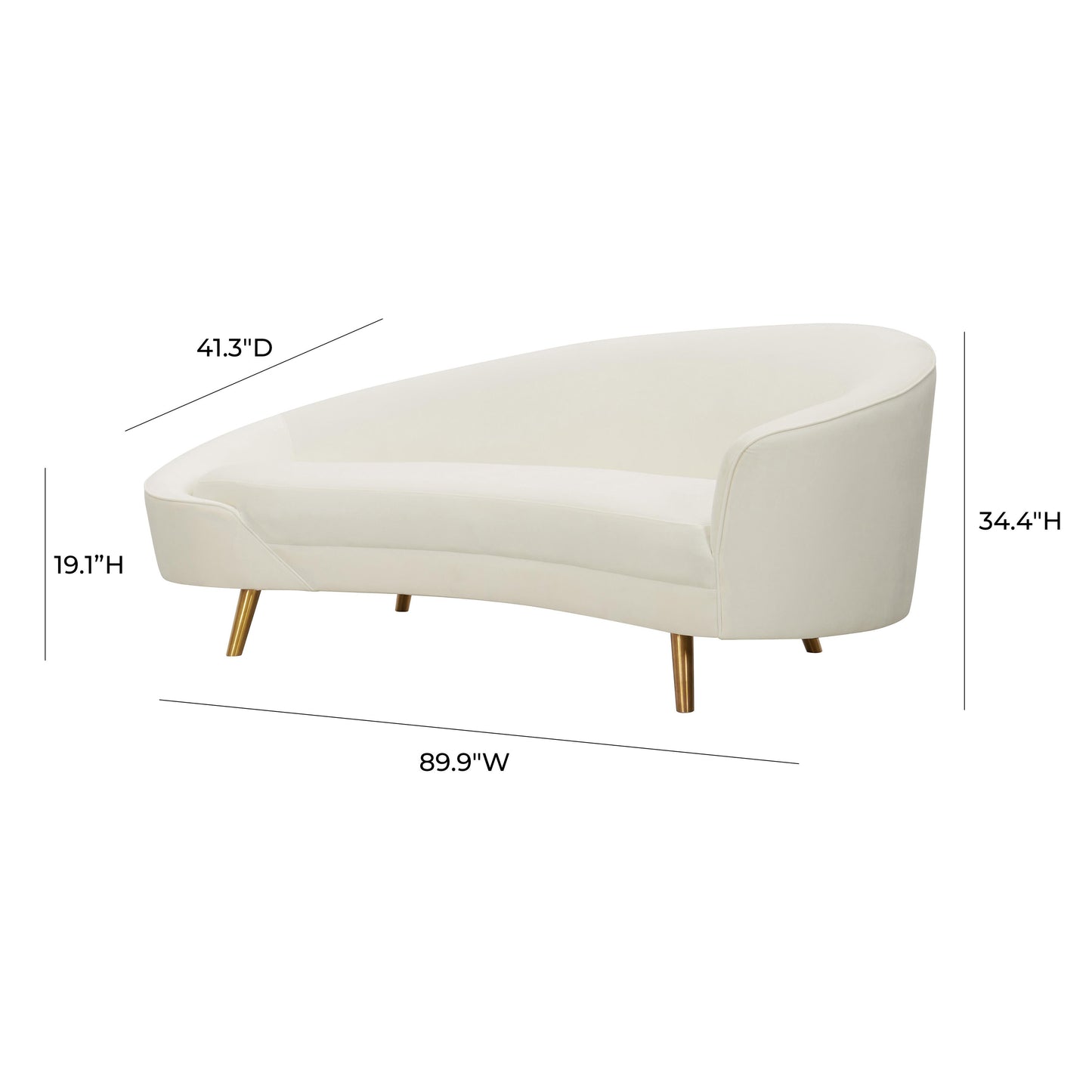 pippa cream velvet sofa