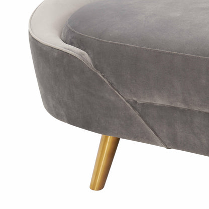 Pippa Grey Velvet Sofa