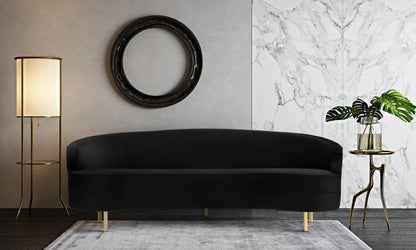 Sagura Black Velvet Sofa