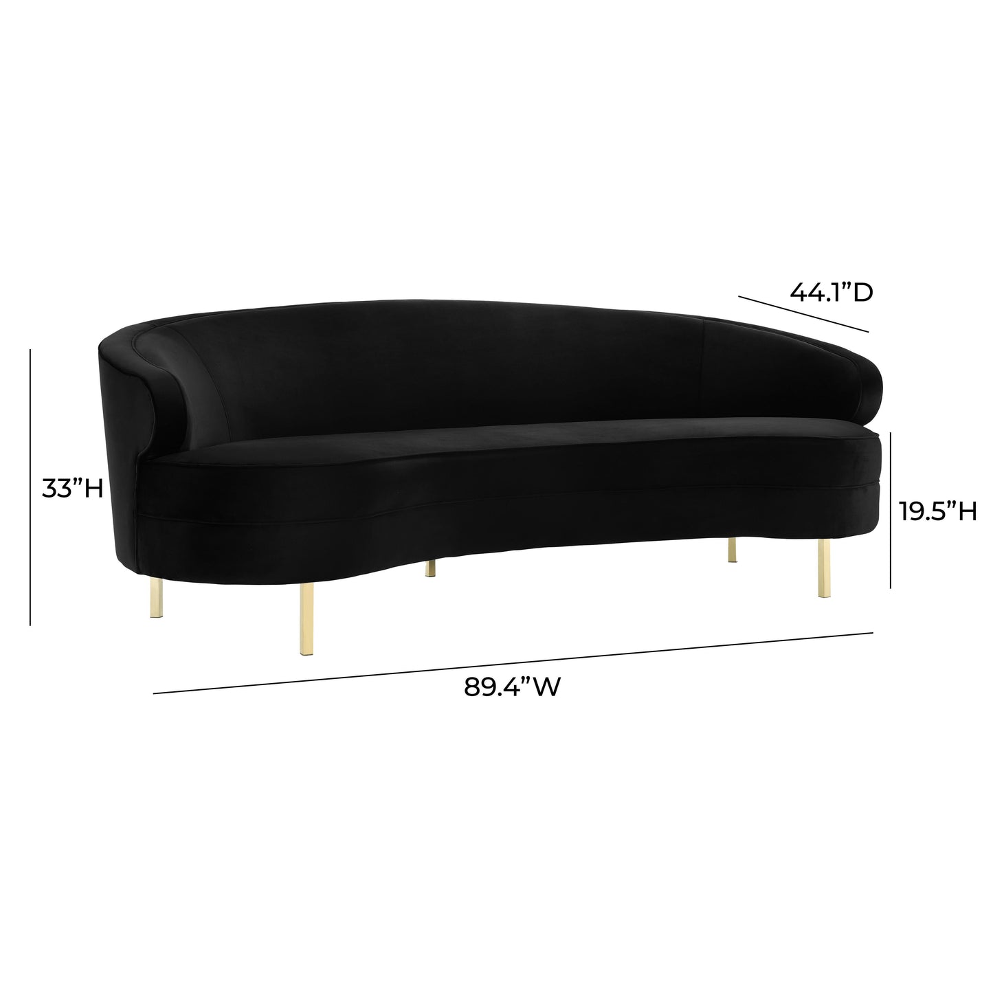 sagura black velvet sofa