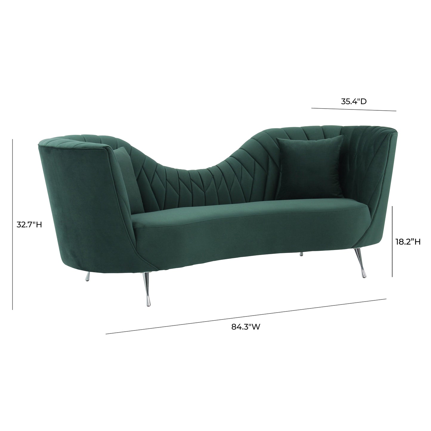 mixie forest green velvet sofa