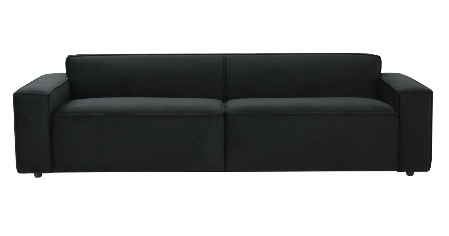 zoe black velvet sofa