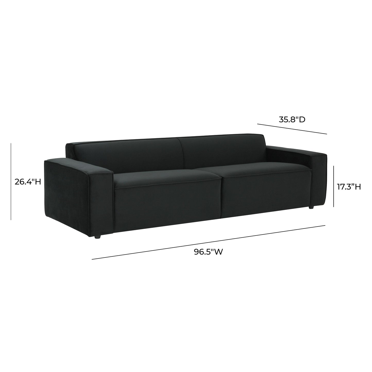 zoe black velvet sofa