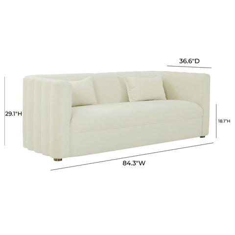Moonrise Cream Velvet Sofa