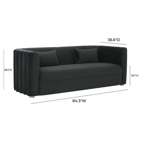 Moonrise Black Velvet Sofa