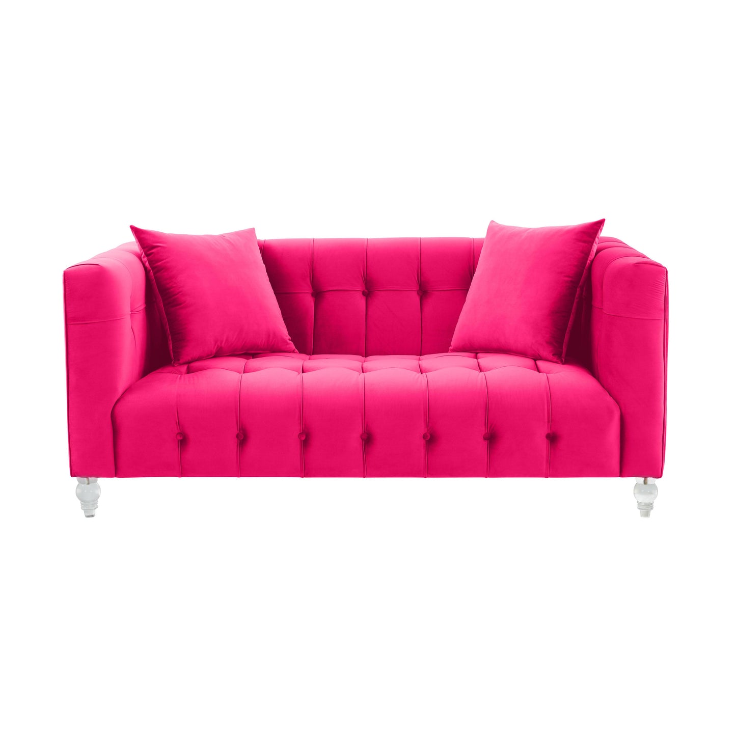 rapunzel hot pink velvet loveseat