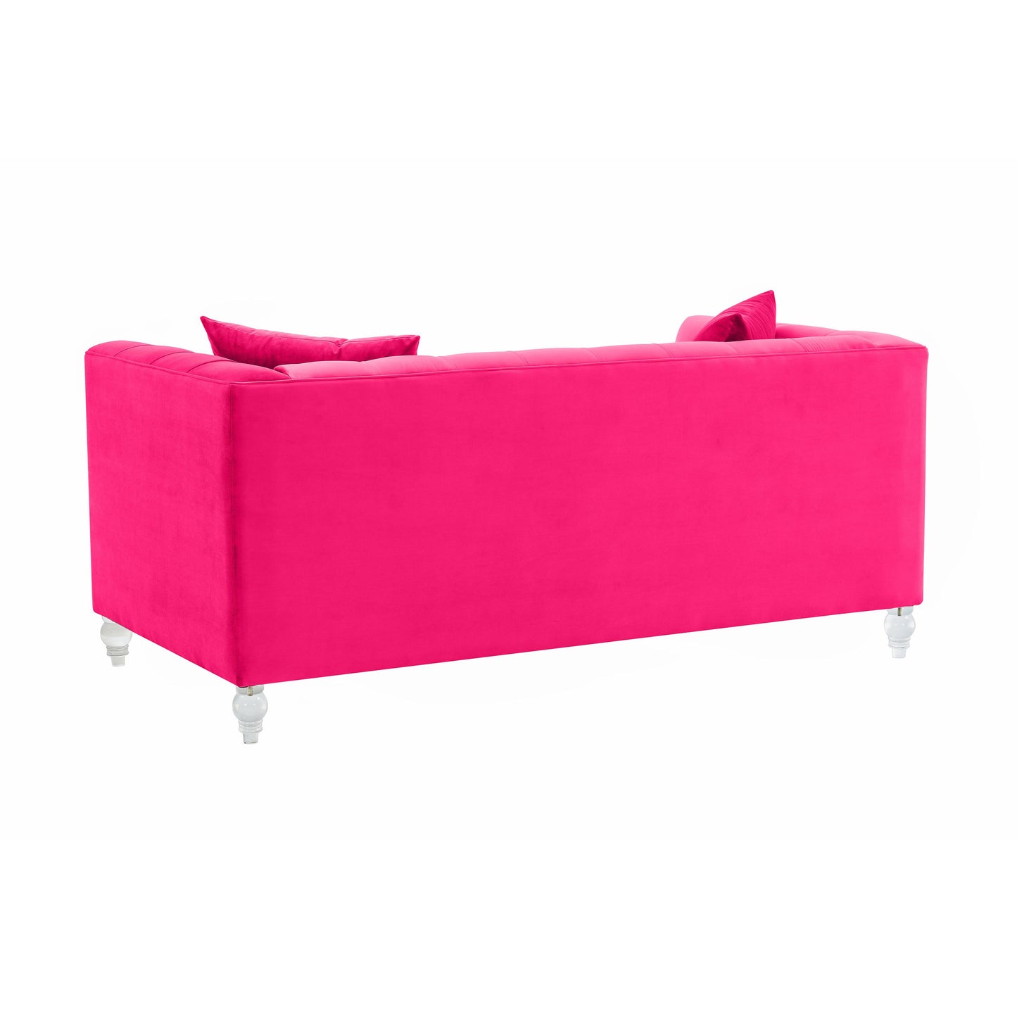 rapunzel hot pink velvet loveseat