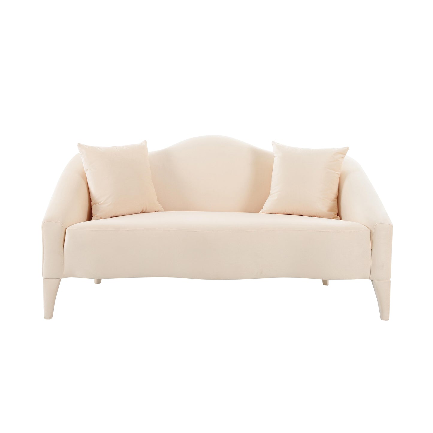 serafina peche velvet loveseat