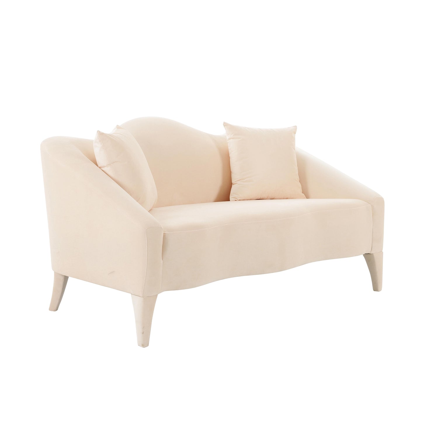 serafina peche velvet loveseat