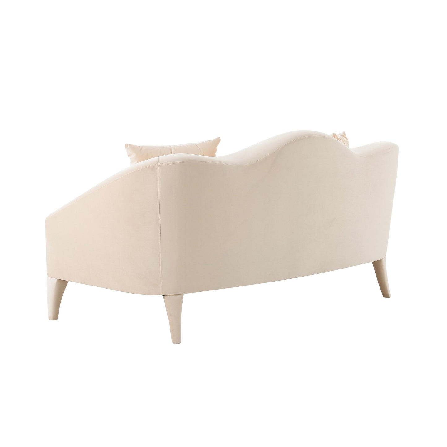 serafina peche velvet loveseat