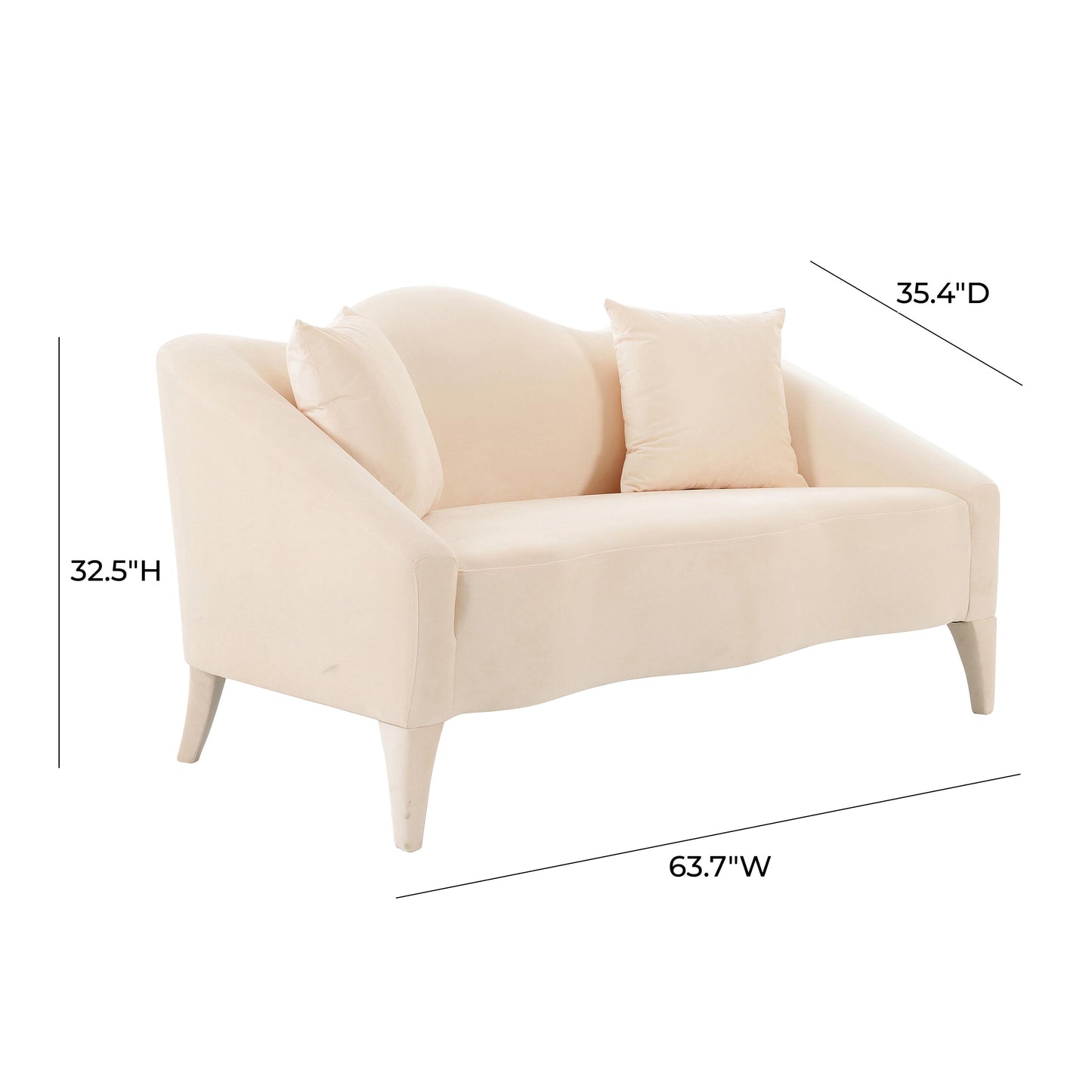 serafina peche velvet loveseat