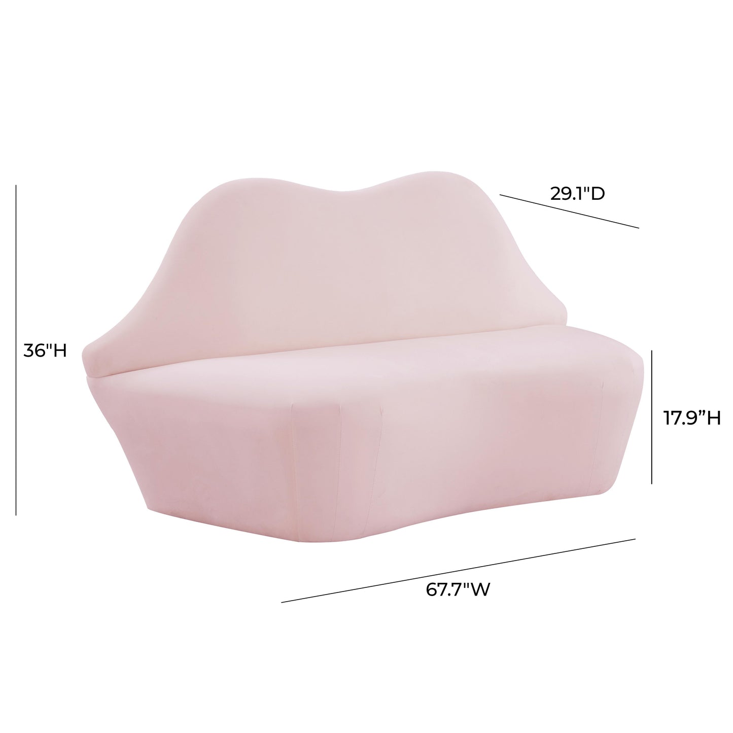 jenna blush velvet settee