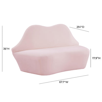 Jenna Blush Velvet Settee