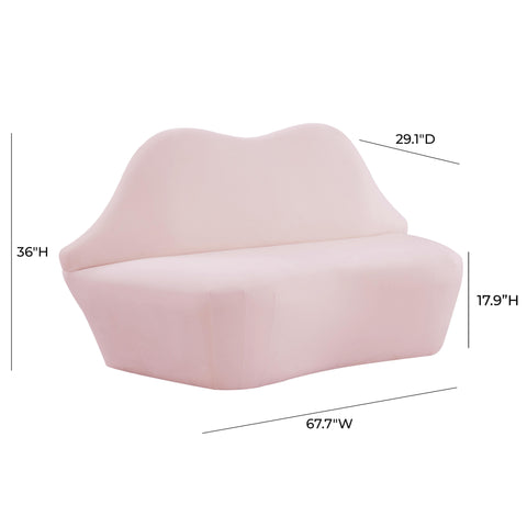 Jenna Blush Velvet Settee