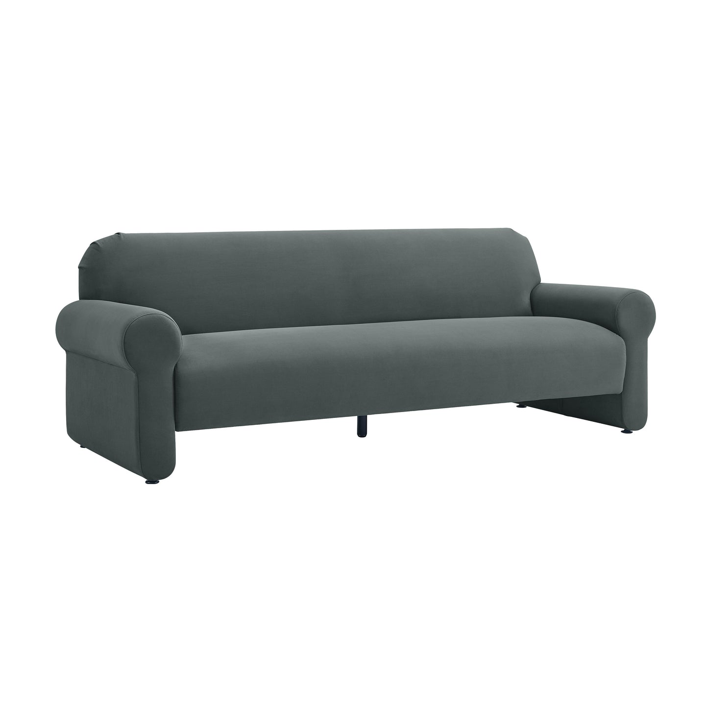 brut grey 84 inch velvet sofa