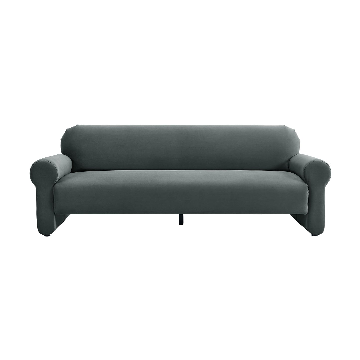 brut grey 84 inch velvet sofa