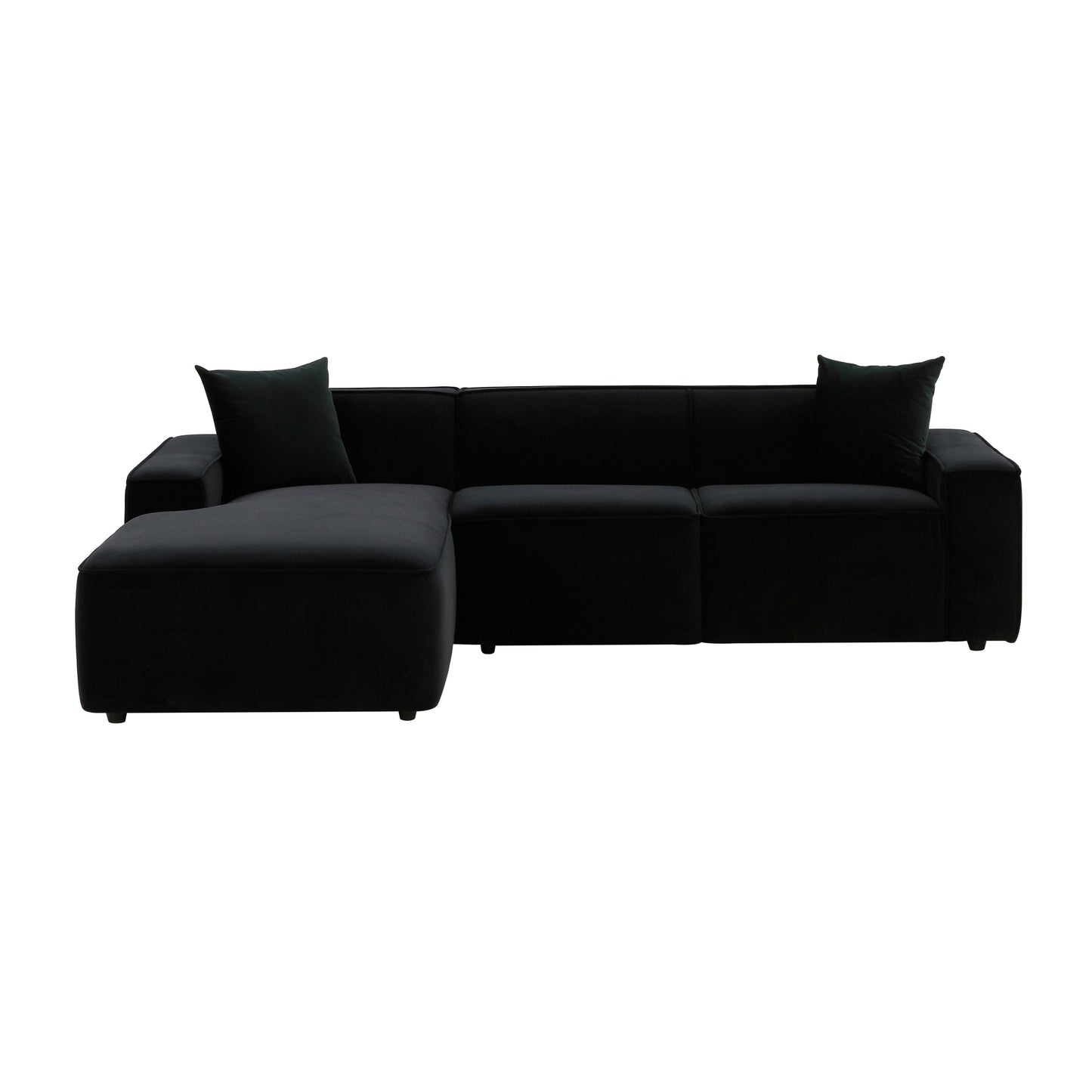 zoe black velvet sectional - laf