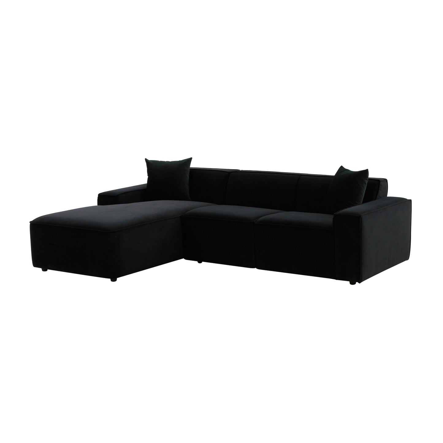 zoe black velvet sectional - laf