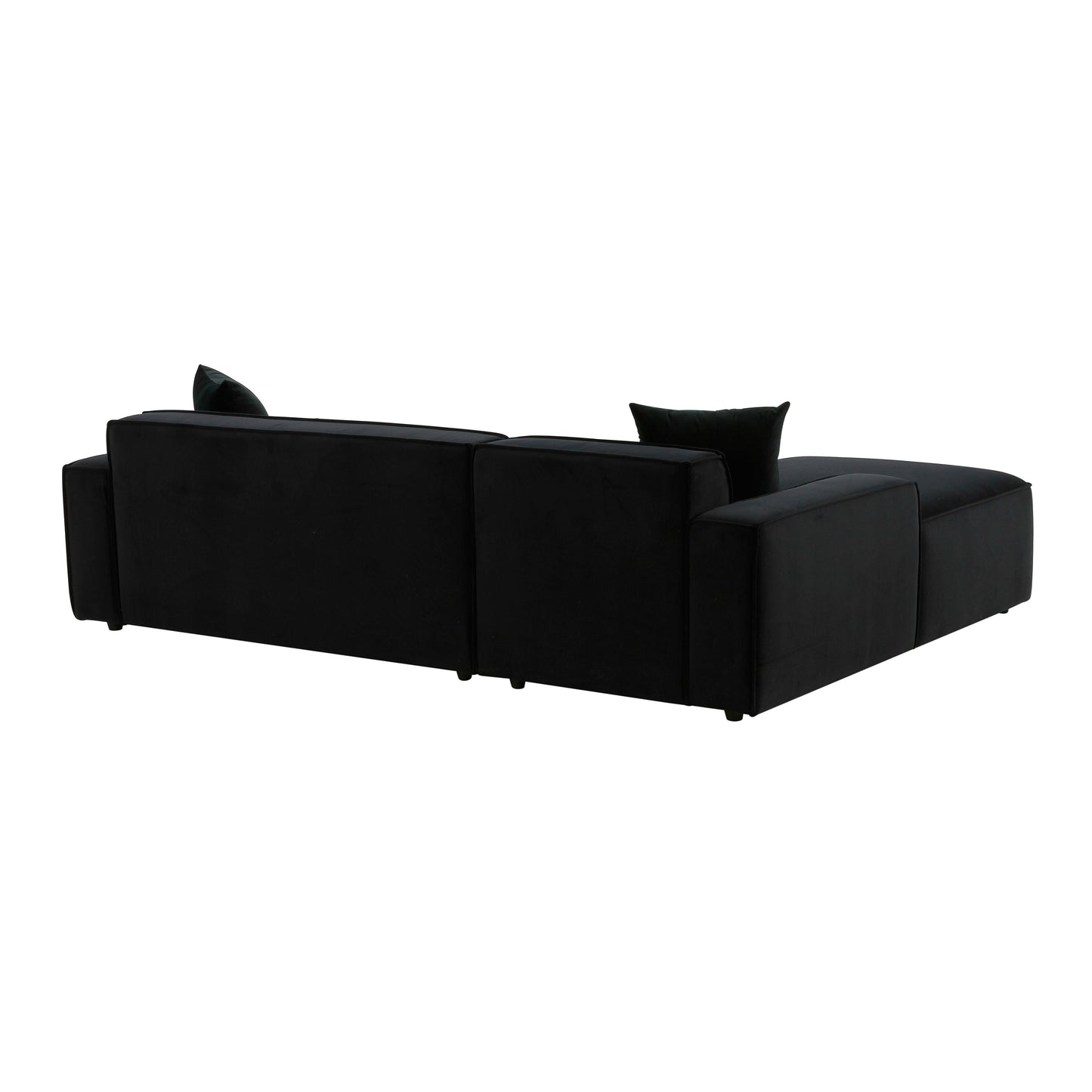 zoe black velvet sectional - laf